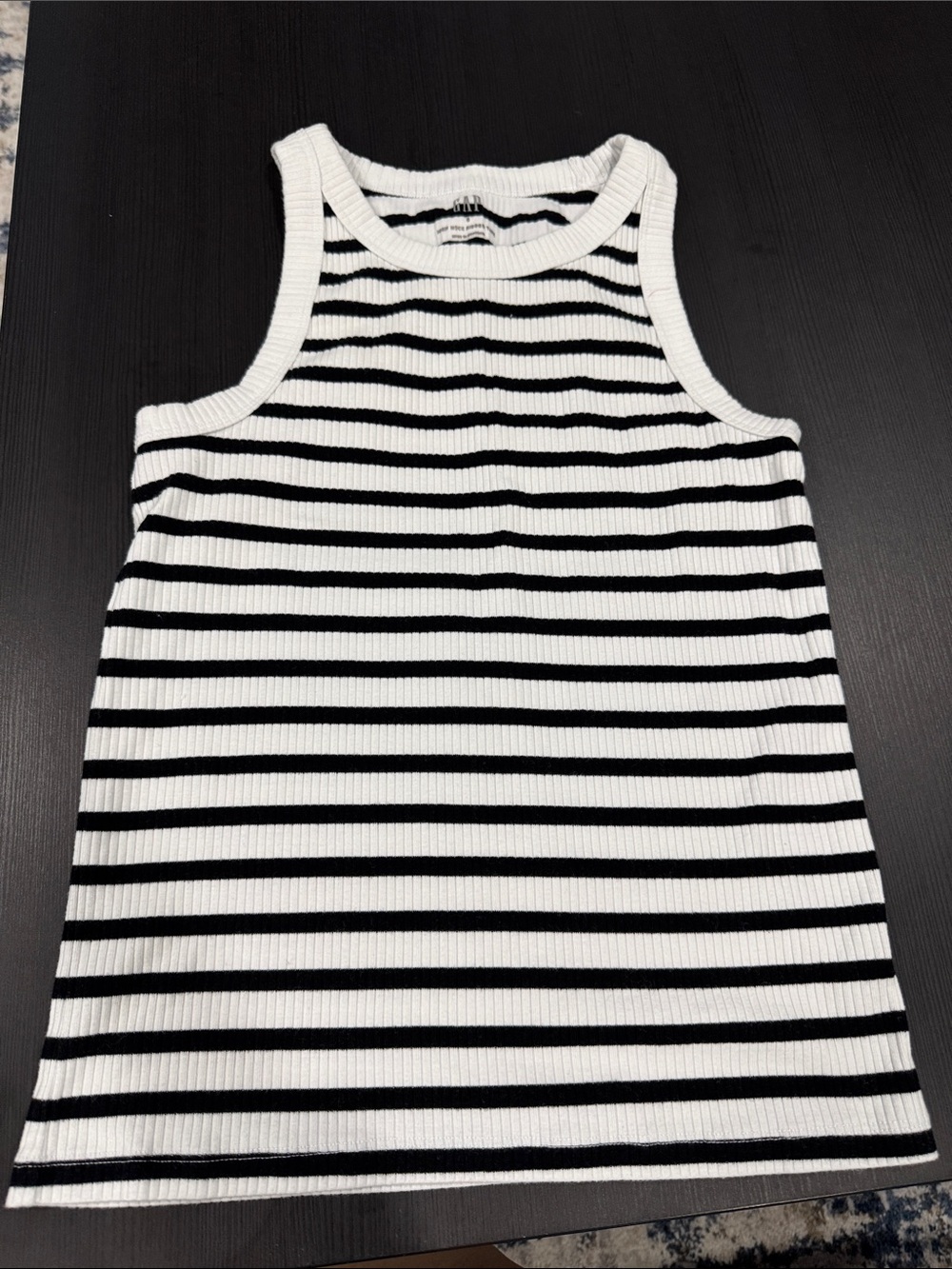 GAP Black & White Striped Ribbed Tank - Women